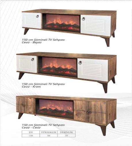 TV cabinet with electric fireplace