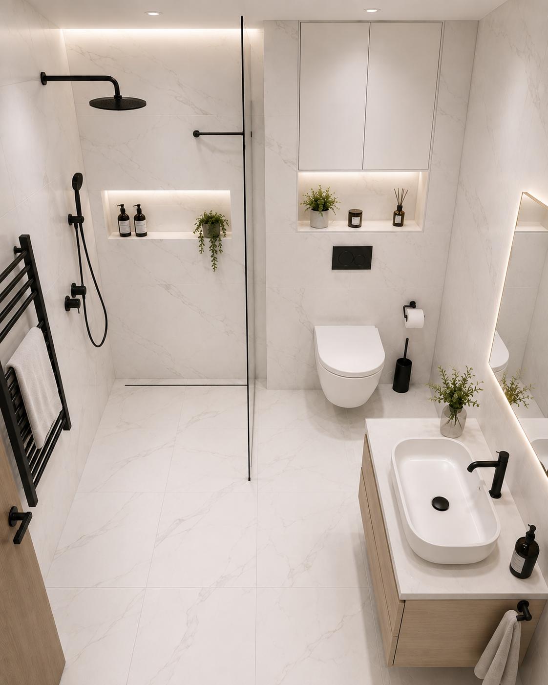Bathroom tiles — White, Standard A